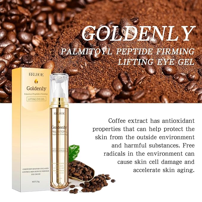 Caffeine Eye Serum Anti Aging, Eye Serum for Dark Circles and Puffiness, Retinol Eye Cream with 360°Massage Ball, Reduce Eye Wrinkles and Fine Lines-BrightBean Baby