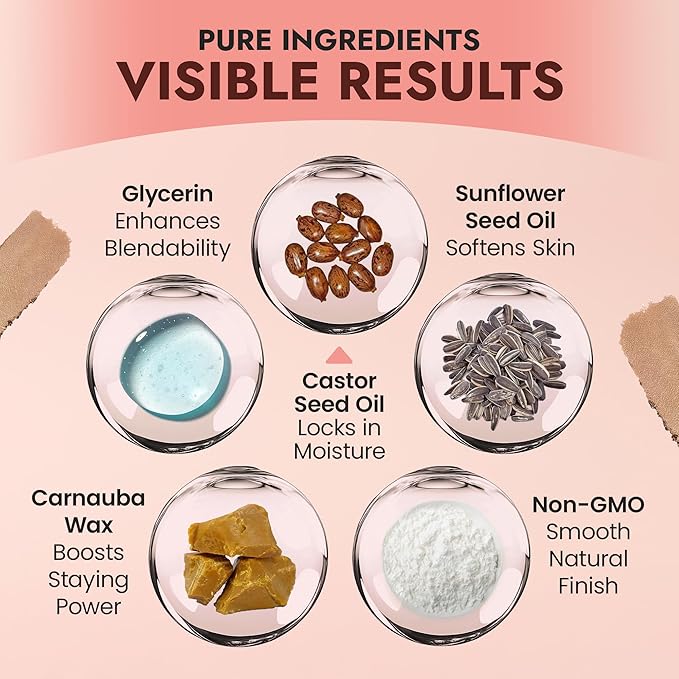 Organic Blush Tube, Brandy - 100% Natural Vegan Cream Blush Sticks, Multi-Use Bronzer, & Highlighter for Lips, Cheeks & Eyes, Buildable Shimmer, Gluten-Free, Paraben-Free, Made in USA-BrightBean Baby