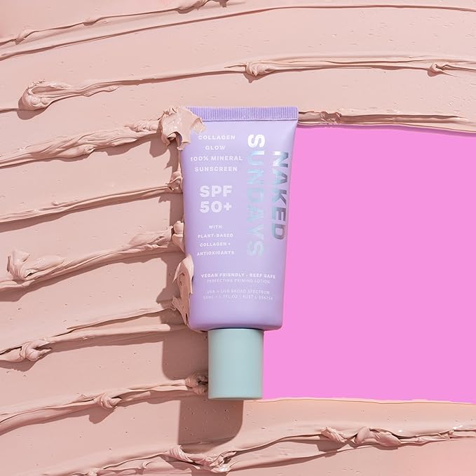 Naked Sundays SPF 50 Mineral Facial Sunscreen, Hydrating SPF with Zinc Oxide, Primer & Sheer Tint for Healthy Glow - 2 pack-BrightBean Baby