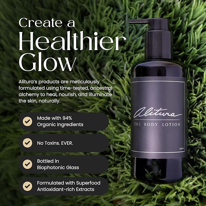 Alitura Naturals Organic Face & Body Lotion – Anti-Aging Moisturizer with Olive Oil & Acai Butter – Hydrating Cream for Dry, Sensitive & Aging Skin – For Men & Women – 200ml-BrightBean Baby