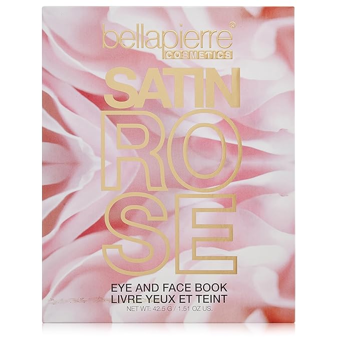 Bellapierre Satin Rose Face & Eye Book Palette | 25 Eyeshadow Shades with Blush, Bronzer, & Highlighter | Non-Toxic & Paraben Free | Vegan & Cruelty-Free-BrightBean Baby