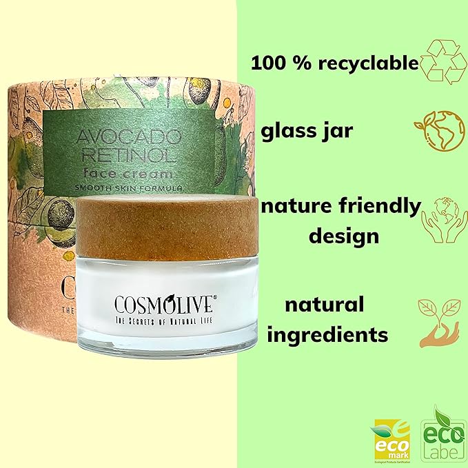 Retinol Cream for Face with Avocado Oil - Natural Moisturizer Face Cream, Smooth Skin Formula - 1.6 fl. Oz-BrightBean Baby