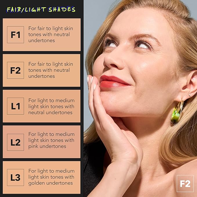 COVER FX Power Play Foundation - Shade L2 - Buildable Full Coverage - Waterproof Sweat-Proof Transfer-Proof - Natural Matte Finish - All Skin Types-BrightBean Baby