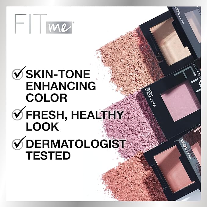 Maybelline Fit Me Blush, Lightweight, Smooth, Blendable, Long-lasting All-Day Face Enhancing Makeup Color, Peach, 1 Count