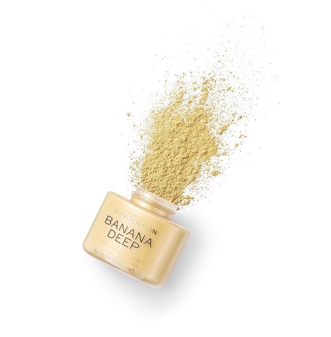 Revolution Beauty, Loose Baking Powder, Makeup Setting Powder, Long Lasting Coverage, Mattifies & Reduces Shine, Banana Deep, 1.13 Oz-BrightBean Baby