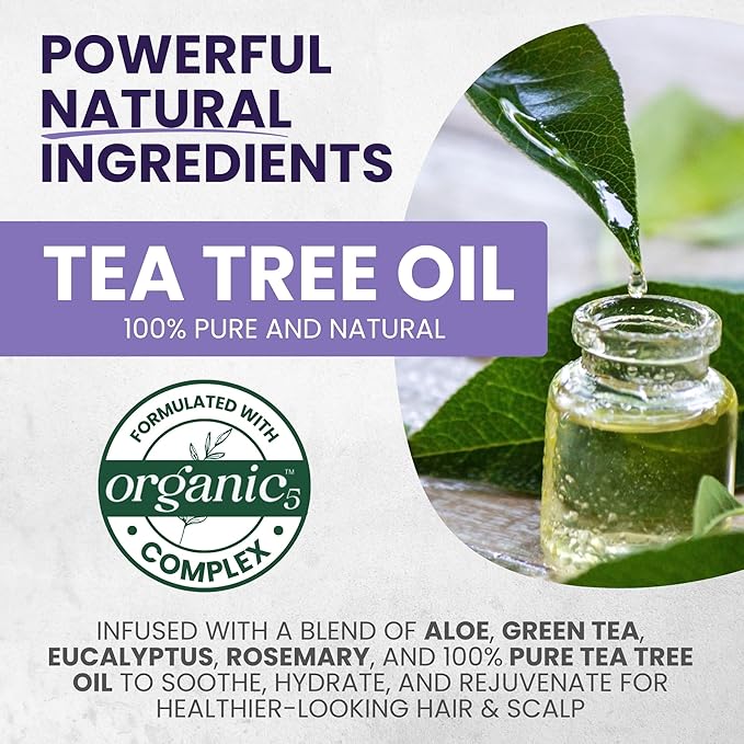Tea Tree Purple Shampoo for Blonde, Bleached, Silver & Grey Hair, Anti-Brass Toner, Boosts Highlights & Color, Revitalizes, Relieves Itchy Scalp & Salon-Grade Hair Toner Shampoo.-BrightBean Baby