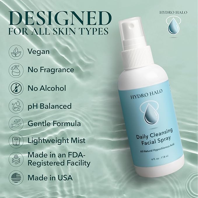 Hypochlorous Acid Spray for Face 4oz – Pure Hypochlorous Acid Spray Cleaner, Daily Cleansing Facial, pH Balanced, Plant Based, No Alcohol, USA Made-BrightBean Baby