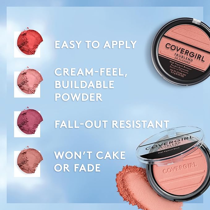 COVERGIRL Trublend So Flushed Coral Crush, Pressed, 0.33 Oz-BrightBean Baby