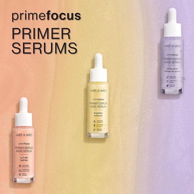 wet n wild Prime Focus Facial Serum Primer Makeup Extending, Hydrating Face Skin Care Product, Reduces Fine Lines And Wrinkles, For Repairing Dry Skin, Retinol Alternative-BrightBean Baby
