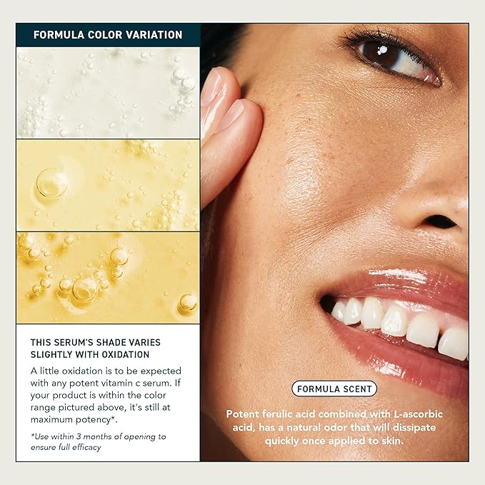 Skin Lucent-C, Vitamin C Serum for Face. Professional Facial L-Ascorbic Acid, Ferulic Acid Formula with Niacinamide. Clinical Skincare for Luminous Firm Skin. 1oz Pump-BrightBean Baby