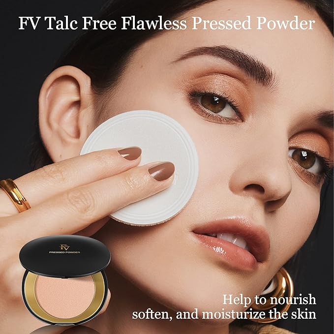 FV Matte Finish Pressed Powder, Long-Lasting, Lightweight, Oil-Control, Medium Coverage Baking Setting Powder for All Skin Types, 0.28 Oz, Classic Ivory-BrightBean Baby