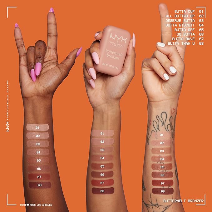 NYX PROFESSIONAL MAKEUP Matte Buttermelt Bronzer, Longwear Face Makeup with Up to 12 Hours of Wear, Vegan Formula - Do Butta-BrightBean Baby