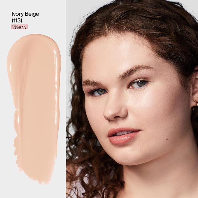 Revlon Illuminance Tinted Serum, Triple Hyaluronic Acid, Evens Out Skin Tone Over Time and Hydrates All Day, SPF 15, 113 Ivory Beige, 0.94 fl oz.-BrightBean Baby