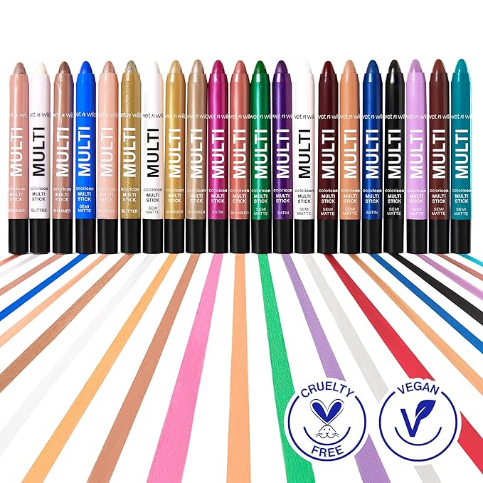 wet n wild Color Icon Cream Eyeliner Eyeshadow Multi-Stick, Moisturizing, Nourishing Velvety Cream-to-Powder Buildable & Blendable Formula, Cruelty-Free & Vegan - Blue Me Away-BrightBean Baby
