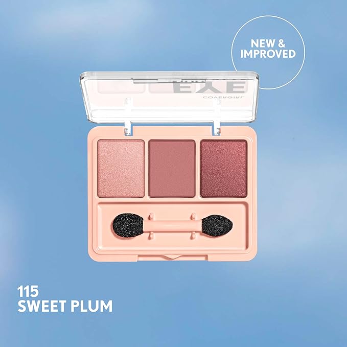 COVERGIRL Eye Enhancer, Sweet Plum, Eyeshadow Trio, Easy to Wear, Clean & Vegan, Talc-Free, Matte & Shimmer Finishes, Smudge-Proof, 0.14oz-BrightBean Baby