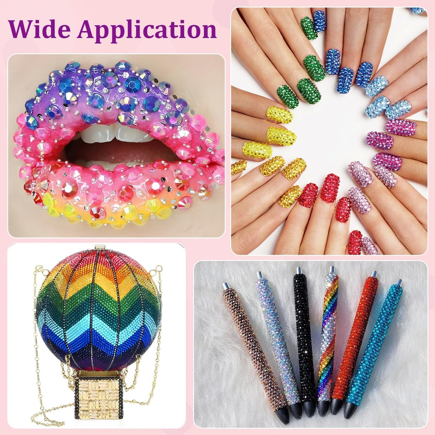 2 Boxes Jelly Rhinestones for Bedazzling, 30600Pcs 3mm & 5mm Multicolor Flatback Resin Gems for Crafting, Bedazzler Kit with 2Pcs 10ml B7000 Jewelry Glue for DIY Crafts Book Fabric Decor Nail Art-BrightBean Baby