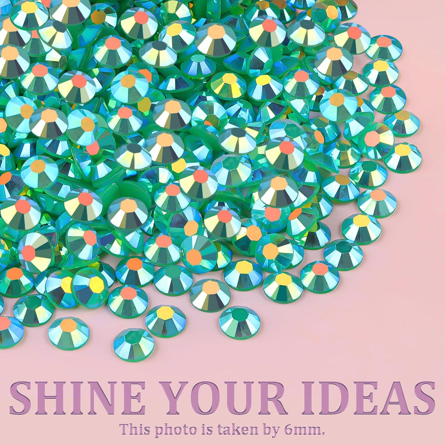 Resin Jelly Rhinestones for Crafting with B7000 Jewelry Glue, 2 Boxes Dark Green AB Flatback Crystals with 3Pcs 10ml Glue, Bedazzling Non Hotfix Gems for DIY Tumblers Clothing Shoes Manicure-BrightBean Baby