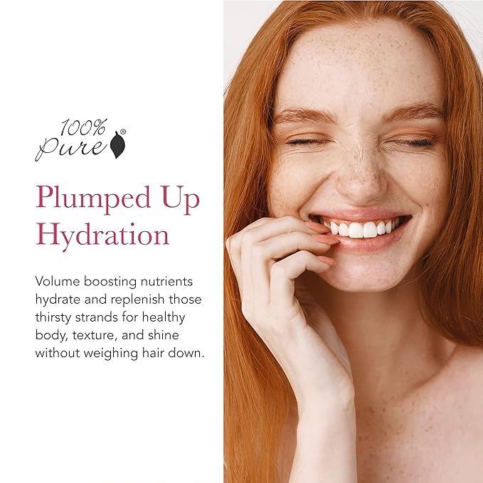 100% PURE Kelp & Mint Volumizing Shampoo Purifying Hydration & Deep Detox - Botanical Body Boost for Dry, Damaged Thinning Hair, Promotes Healthy Growth for Women & Men - Sulfate Free - 8 Fl Oz-BrightBean Baby