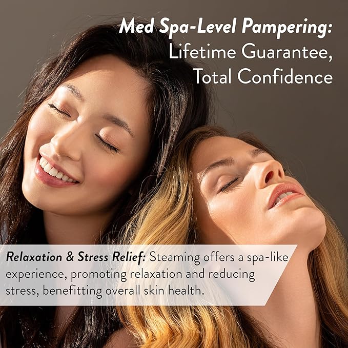 Facial Steamer SPA+ by Microderm GLO - Best Professional Nano Ionic Warm Mist, Home Face Sauna, Portable Humidifier Machine, Deep Clean & Tighten Skin, Daily Hydration for Maximum Serum Absorption-BrightBean Baby