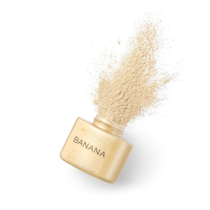 Revolution Beauty, Loose Baking Powder, Makeup Setting Powder, Long Lasting Coverage, Mattifies & Reduces Shine, Banana, 1.13 Oz-BrightBean Baby