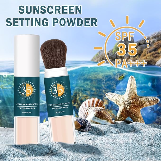 Mineral Sunscreen Powder SPF Powder for Face Oil Control Long Lasting Sunscreen Powder for Face Natural Light Breathable Translucent Powder Setting Powder Makeup #01 Translucent-BrightBean Baby
