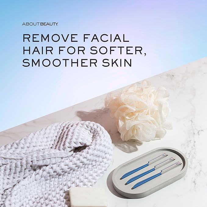 About Face Pro-Premium Facial Razors - 3 Beauty Groomers for Hair Removal, Ideal for Shaving, Exfoliating, Dermaplaning and Brow Shaping, Japanese Stainless Steel Gently Removes Facial Hair