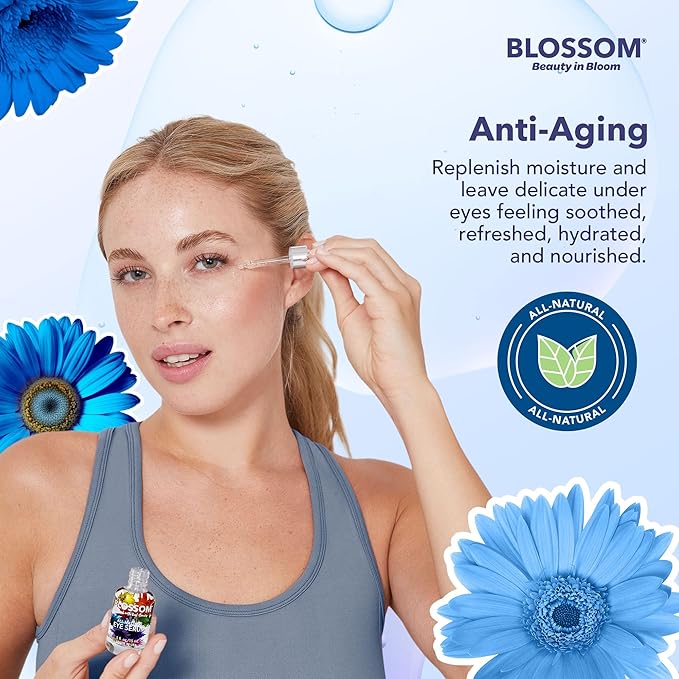 Blossom All Natural Organic Cruelty Free Moisturizing Eye Serum with Essential Oils, Infused with Real Flowers, Made in USA, 0.5 fl. oz./15ml, Winter Wonderland-BrightBean Baby