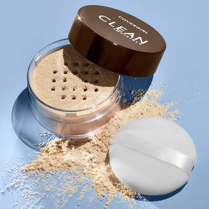 COVERGIRL Clean Invisible Loose Powder - Loose Powder, Setting Powder, Vegan Formula - Translucent Fair, 20g (0.7 oz) (Pack of 2)-BrightBean Baby