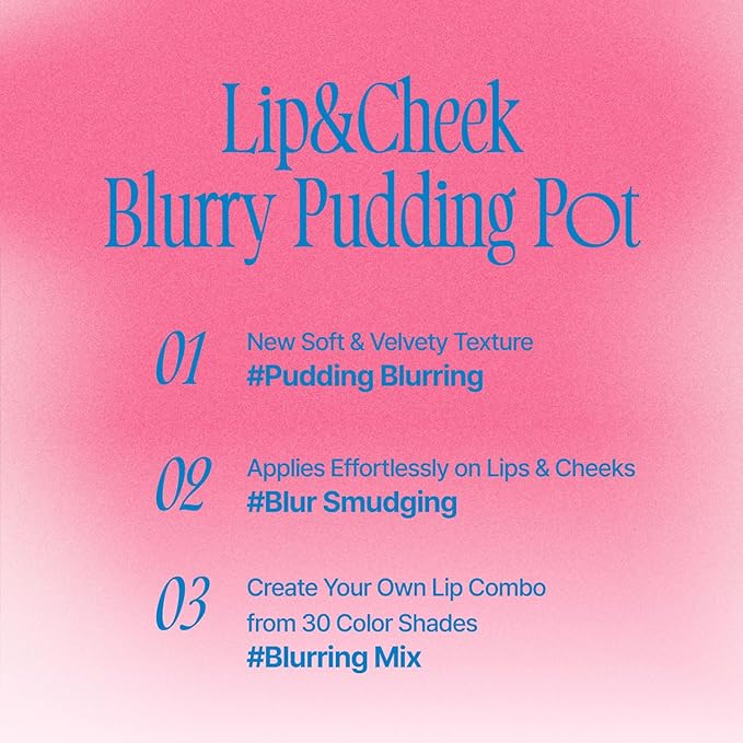 Lip&Cheek Blurry Pudding Pot | Reddish Moment - D-Day | Makeup Blush, Buildable Lightweight, Multi-Use Soft Matte Finish | 5g-BrightBean Baby
