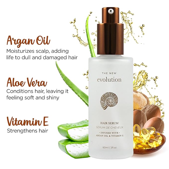 HerStyler Evolution Argan Oil Serum - Vitamin E Nourishing Treatment to Soften Dry Hair, For Hair Straightening With Aloe Vera (2 Pack)-BrightBean Baby