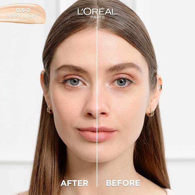L'Oreal Paris True Match Nude Hyaluronic Tinted Serum Foundation with 1% Hyaluronic acid, Very Light 0.5-2, 1 fl. oz.-BrightBean Baby