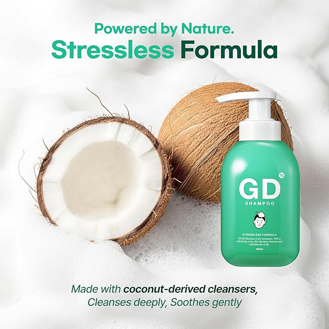TS GD Shampoo for Teens | Korean Anti-Dandruff Shampoo for Oily & Itchy Scalp | Fruity Allergy-Free Scent | Sulfate-Free Gentle Hair Care (14.1 Oz)-BrightBean Baby