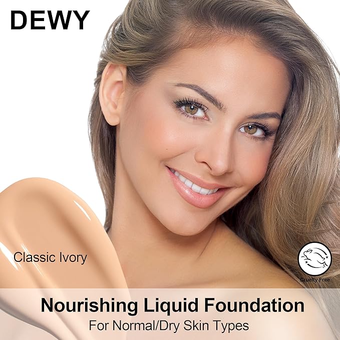 FV 2 Pack Hydrating Liquid Foundation Makeup, Waterproof & Lightweight, Natural Finish with Medium Coverage, Ideal for Dry and Normal Skin (Nourishing Classic Ivory)-BrightBean Baby