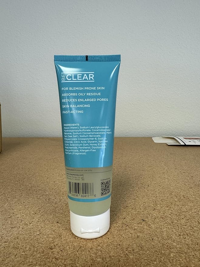 Hey Honey Skincare Be Clear Acne Routine | Daily Active Cleansing Face Wash | Youth & Young Adults, Blemishes Prone | Propolis & Gentle Exfoliating Acids | Fast & Long Lasting Oil Control | 5 fl oz-BrightBean Baby