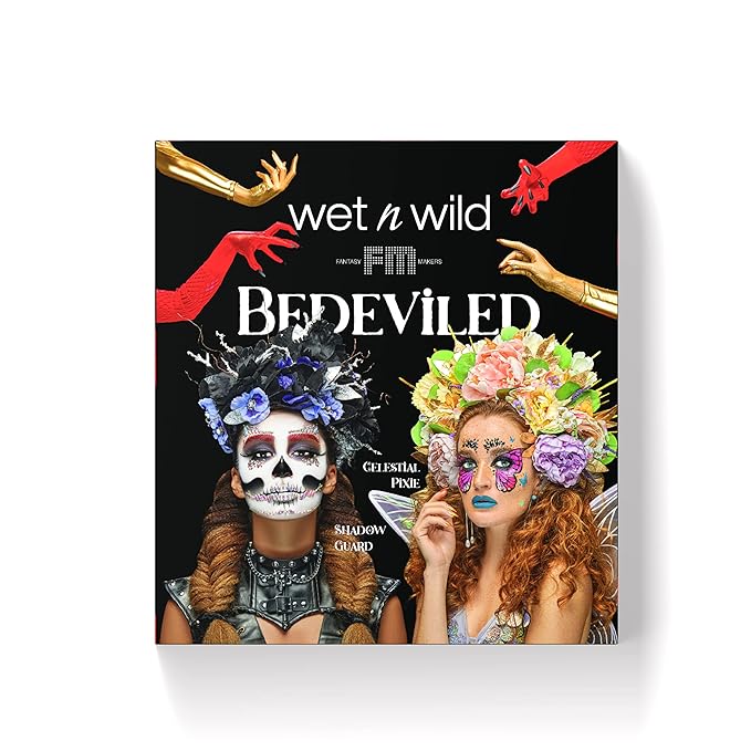 wet n wild Fantasy Makers Bedeviled Halloween PR Box - Makeup Set with Versatile Brushes, Unique Sponges,Vibrant Buildable & Blendable Palettes, & Lip Glosses for Unique Looks, Cruelty-Free & Vegan-BrightBean Baby