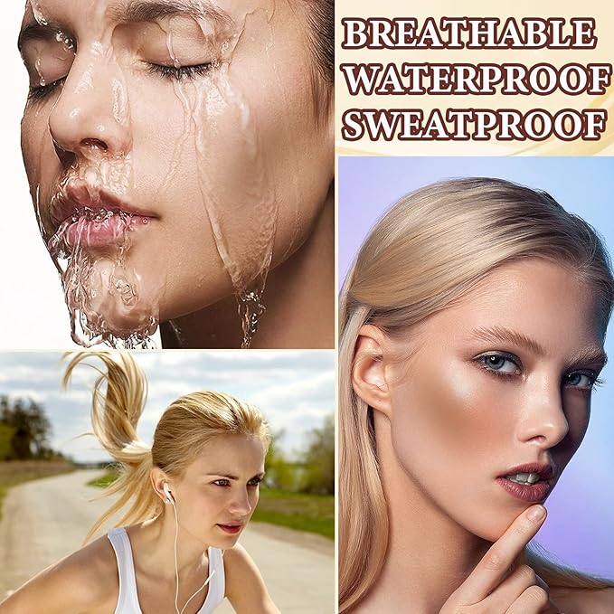 Liquid Contour Beauty Wand,Stick with Cushion Applicator,Cream Contour,Long Lasting Smoothly Moisturizng Silky Contour Stick Face Contouring Stick-BrightBean Baby