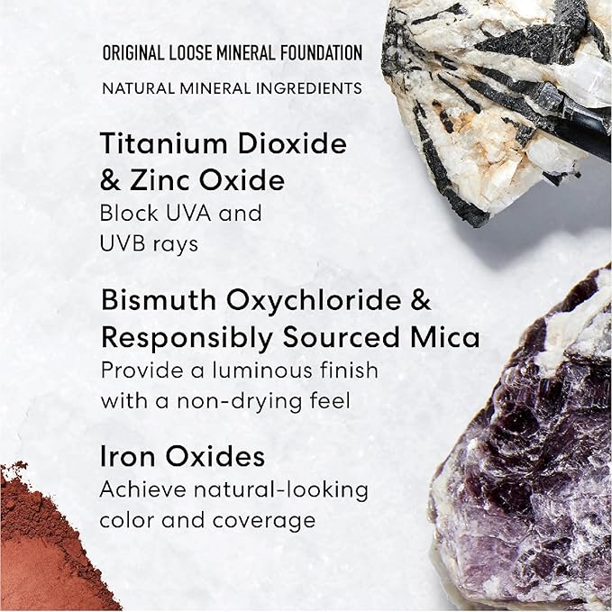 bareMinerals Original Get Started Kit, 4 Piece Mini Mineral Makeup Includes Original Loose Foundation, Face Primer, Setting Powder, Brush, Travel Sizes, Must-Have Kit, Vegan-BrightBean Baby