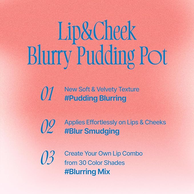 Lip&Cheek Blurry Pudding Pot | Bestie Moment - Dear | Makeup Blush, Buildable Lightweight, Multi-Use Soft Matte Finish | 5g-BrightBean Baby