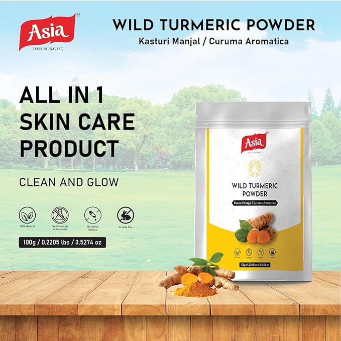 Asia Wild turmeric Powder by Asia | 100g /3.5 Oz | Kasturi Manjal | Curcuma Aromatica |100% Natural – Nothing external added | Preparing Turmeric Face Mask | For Face Packs & Face Mask-BrightBean Baby