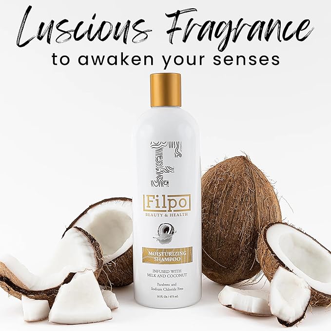 FILPO Coconut Milk Moisturizing Shampoo - Sulfate Free with Coconut Oil and Argan Oil, Clarifying for Natural and Curly Hair Care-BrightBean Baby