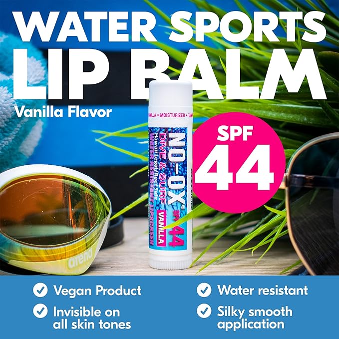 Moisturizing SPF 44 Lip Balm - Spf Lip Balm with Vitamin E | Broad Spectrum | Moisturizing | Vegan | Water Resistant Vanilla Flavor | 0.15 oz | 3 Pack-BrightBean Baby