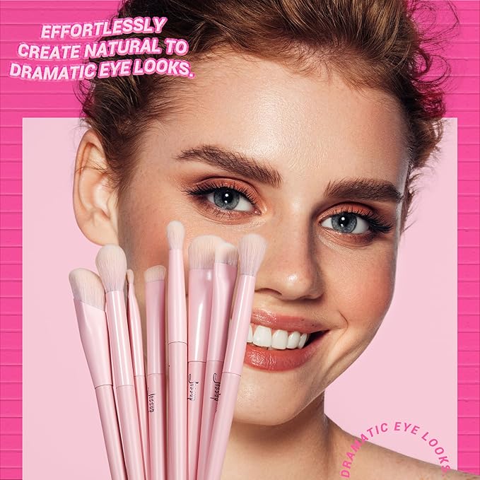 Jessup Pink Makeup Brushes Set 14Pcs Make up Brushes Premium Vegan Foundation Concealer Blush Eyeshadow Eyeliner Powder Highlighter Blending Face Brush Set, T495-BrightBean Baby