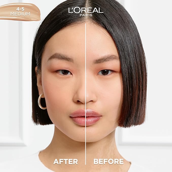 L'Oreal Paris True Match Nude Hyaluronic Tinted Serum Foundation with 1% Hyaluronic acid, Medium 4-5, 1 fl. oz.-BrightBean Baby