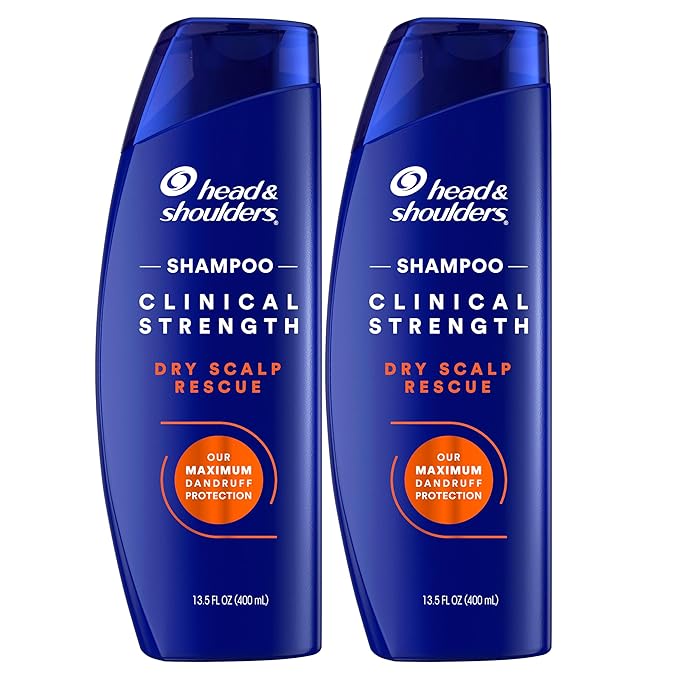 Head & Shoulders Clinical Dandruff Defense + Dry Scalp Rescue Shampoo 13.5 oz Twin Pack-BrightBean Baby