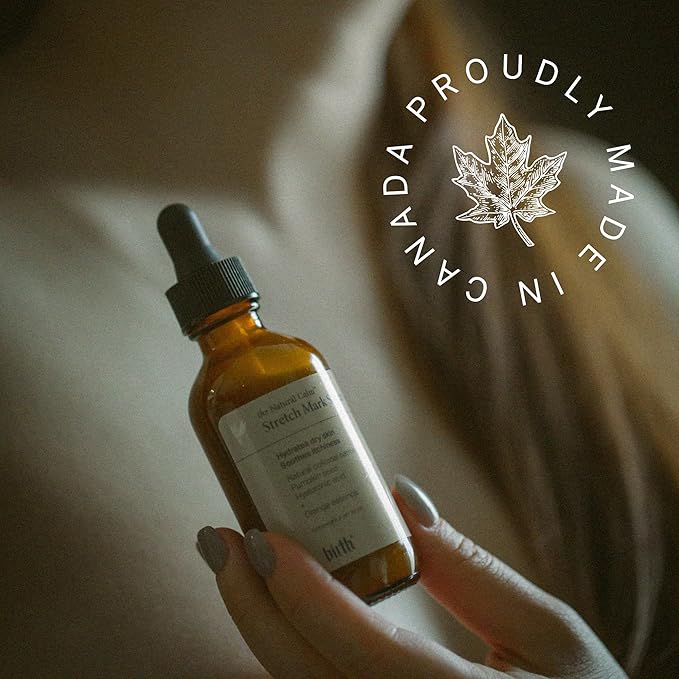 Birth Skincare Stretch Mark Serum for Pregnancy and Postpartum. Natural and safe for sensitive skin and all skin types. 𝐌𝐚𝐝𝐞 𝐢𝐧 𝐂𝐚𝐧𝐚𝐝𝐚, 2oz | 59 ml-BrightBean Baby
