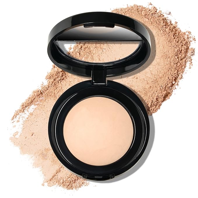 LAURA GELLER NEW YORK Baked Blurring + Setting Powder, Translucent Makeup Setting Powder For Soft-Focus Finish, Minimize Fine Lines and Pores, Porcelain/Fair-BrightBean Baby