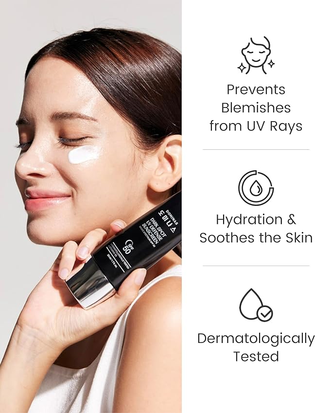 SPF 50 DOMINAS Sunscreen (Pack of 2, 1.7fl oz*2) - Korean Skin Care, UV Defense Sunblock, No White Cast, Non-Greasy, Hydrating, Lightweight Protection for Face & Body, Niacinamide, Sun Cream-BrightBean Baby