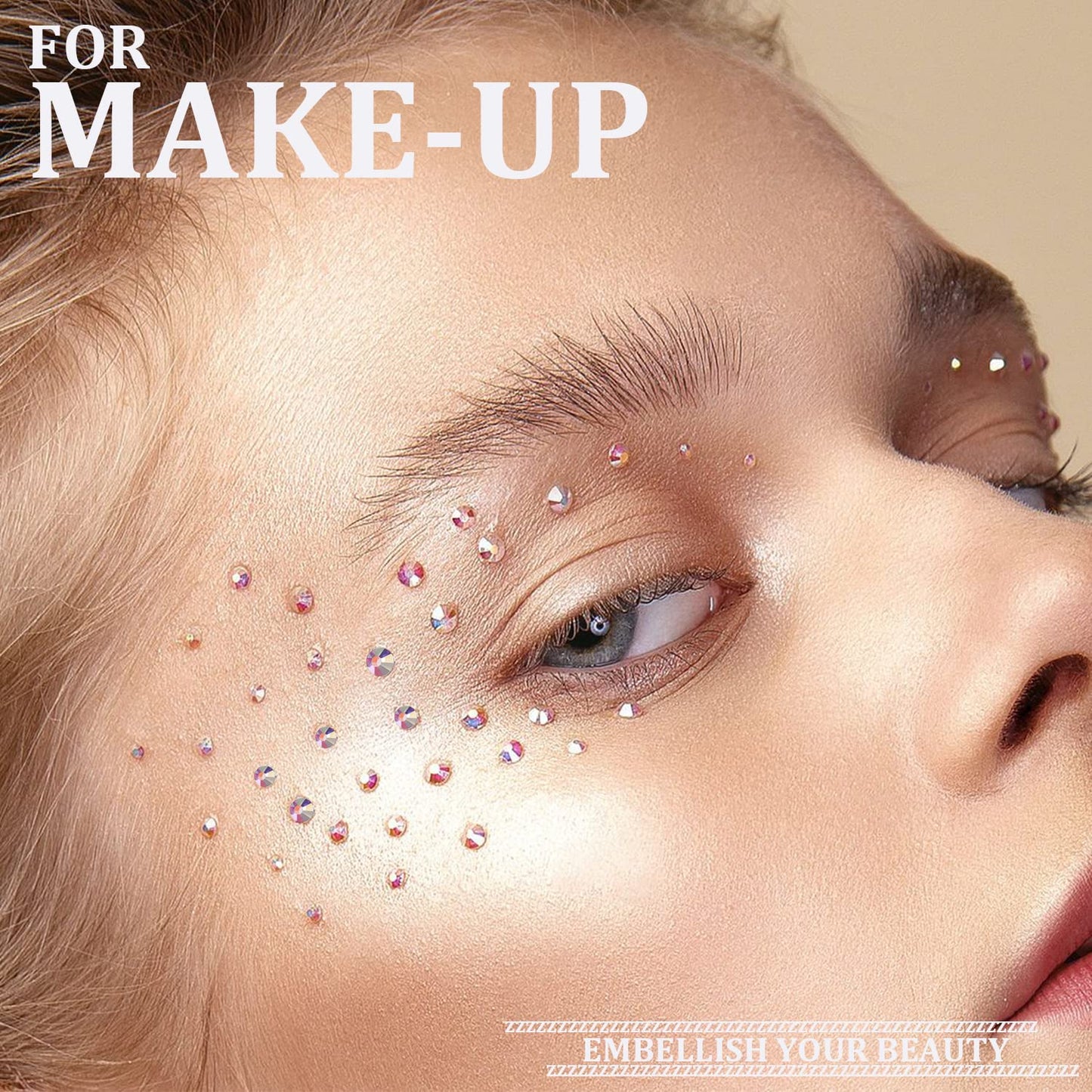 One Pack 2000 Pcs of Flatback Round AB Crystal Rhinestones 6 Sizes (1.5-6 mm) with Nail Art Rhinestone Picker Pencil and Tweezer for DIY and Salon Use-BrightBean Baby