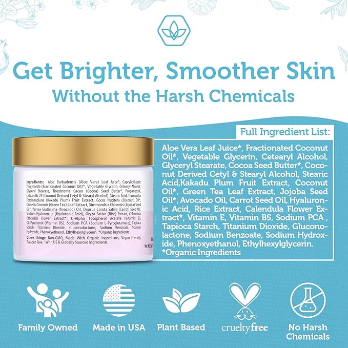 Advanced Vitamin C Face Cream - Brightening & Nourishing with Jojoba Oil, Kakadu Plum for Fine Lines, Wrinkles-BrightBean Baby