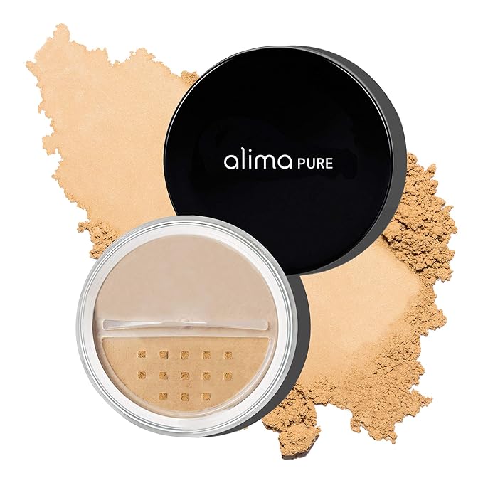 Alima Pure Matte Foundation Loose Mineral Powder Foundation Makeup, Loose Powder Makeup Oil Free Talc Free Powder, Natural Makeup Mineral Foundation Full Coverage Natural Foundation Powder .15 oz/4.5g-BrightBean Baby
